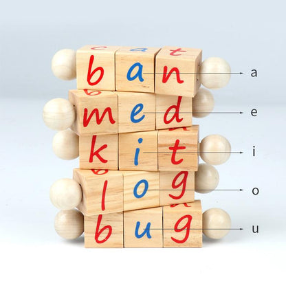 Montessori Alphabet Wooden Educational Phonetic Reading Blocks
