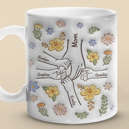The Heart Of The Family, The glue That Holds Us Together - Family Personalized Custom 3D Inflated Effect Printed Mug - Gift For Mom, Grandma