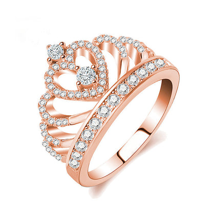 925 Sterling Silver Princess Crown Ring